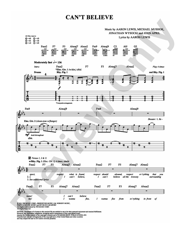 Can't Believe - Guitar TAB (Digital Download)