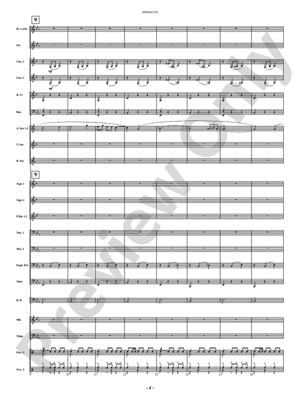 Andalucia - Concert Band Conductor Score & Parts(Digital Download)