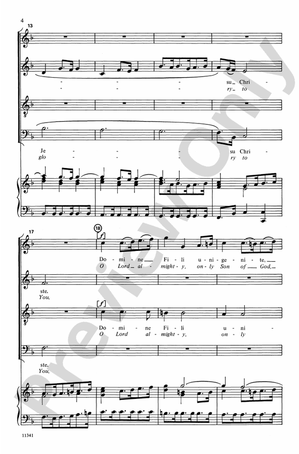 Domine Fili Unigenite (from Gloria) – SATB Choral Octavo (Digital Download)