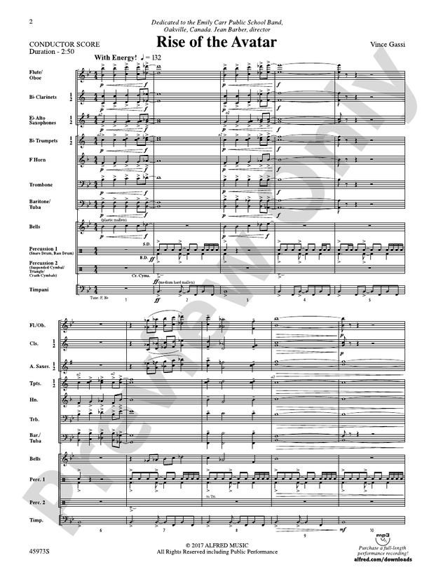 Rise of the Avatar - Concert Band Conductor Score & Parts (Digital Download)