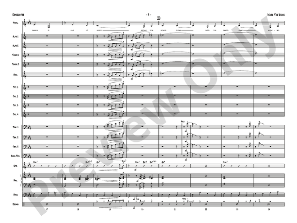 Mack the Knife (Grade 3) – Jazz Ensemble Conductor Score & Parts (Digital Download)