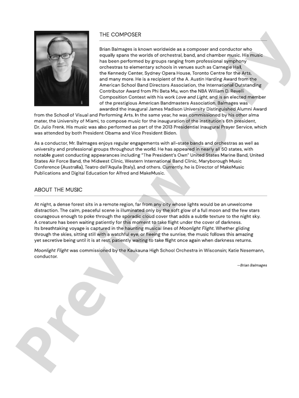 Moonlight Flight - String Orchestra Conductor Score & Parts (Digital Download)