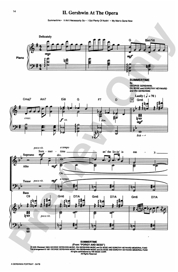 A Gershwin Portrait! The Music of George and Ira Gershwin - SATB Choral Octavo (Digital Download)