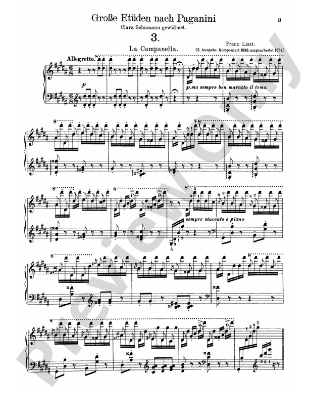 Liszt - La Campanella - Piano Solo (Digital Download)