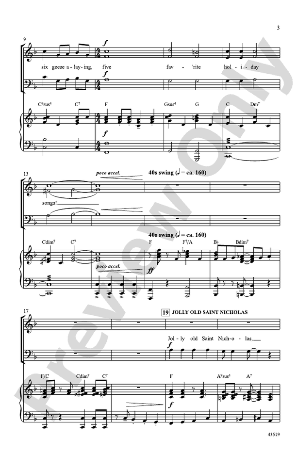 Five Favorite Holiday Songs – SAB Choral Octavo (Digital Download)