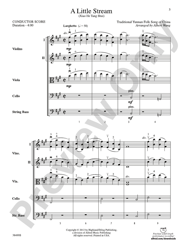 A Little Stream – String Orchestra Conductor Score & Parts (Digital Download)