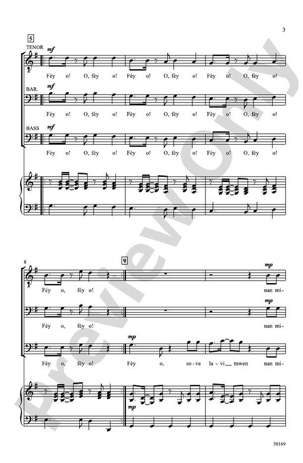 Fèy O! - TBB Choral Octavo (Digital Download)