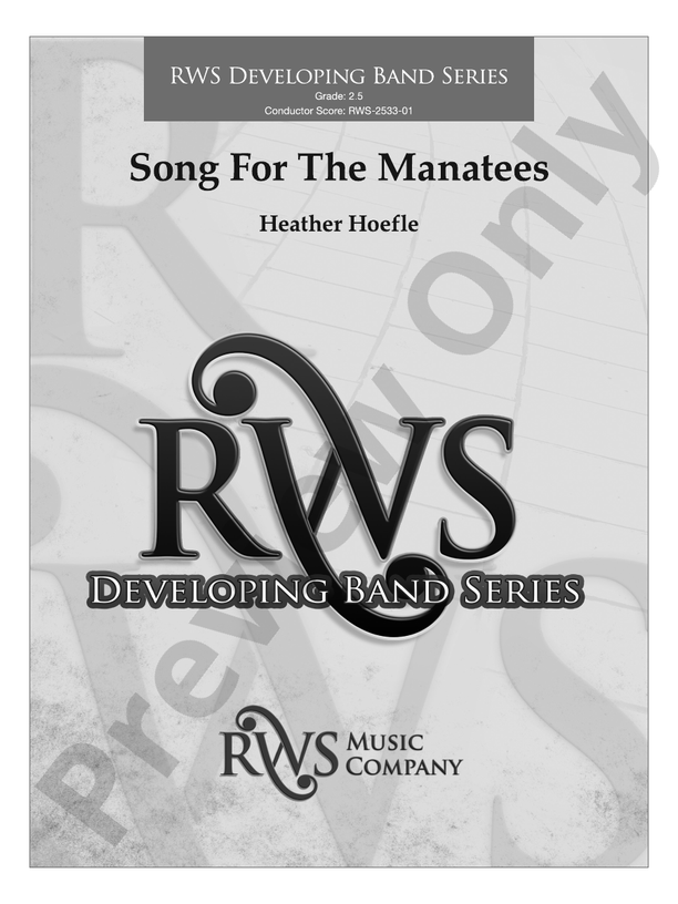 Song For The Manatees - Concert Band Conductor Score & Parts(Digital Download)