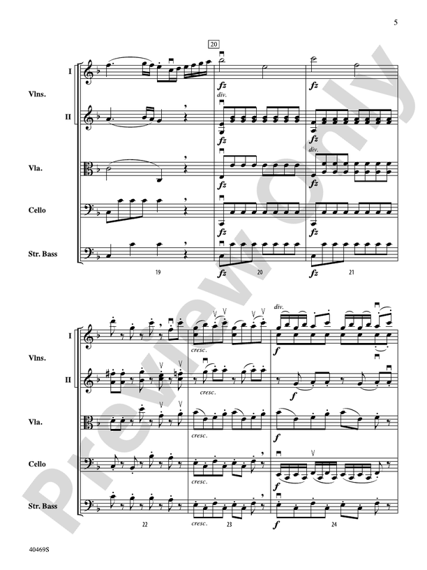Allegro from "Quinten" Quartet – String Orchestra Conductor Score & Parts (Digital Download)