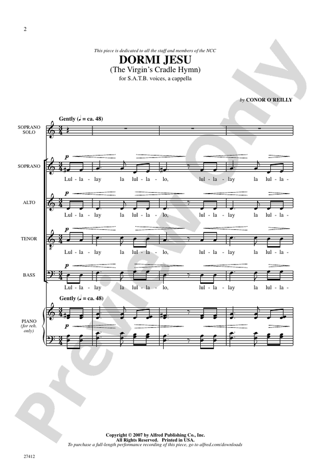 Dormi Jesu – SATB, a cappella Choral Octavo (Digital Download)