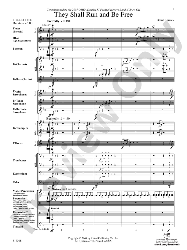 They Shall Run and Be Free - Concert Band Conductor Score & Parts (Digital Download)