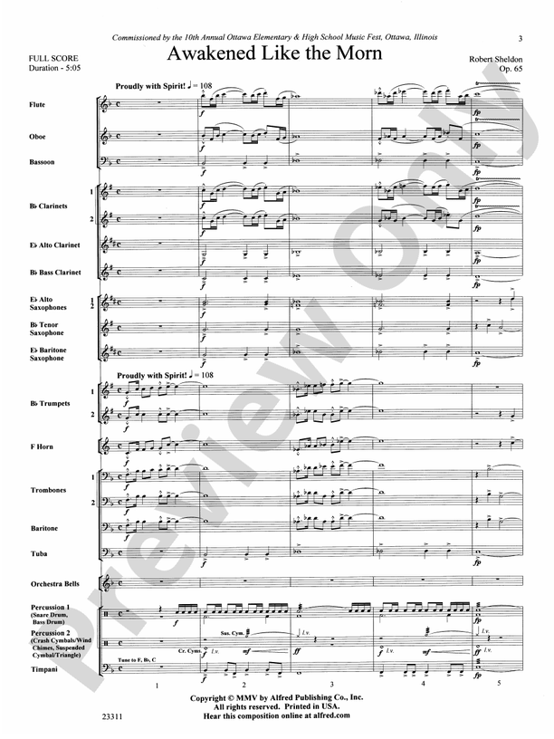 Awakened Like the Morn - Concert Band Conductor Score & Parts (Digital Download)
