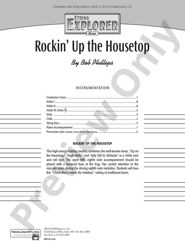 Rockin' Up the Housetop – String Orchestra Conductor Score & Parts (Digital Download)