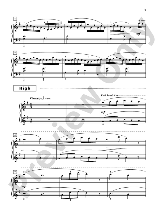 Grand Trios for Piano, Book 6: 4 Late Intermediate Pieces for One Piano, Six Hands  (Digital Download)