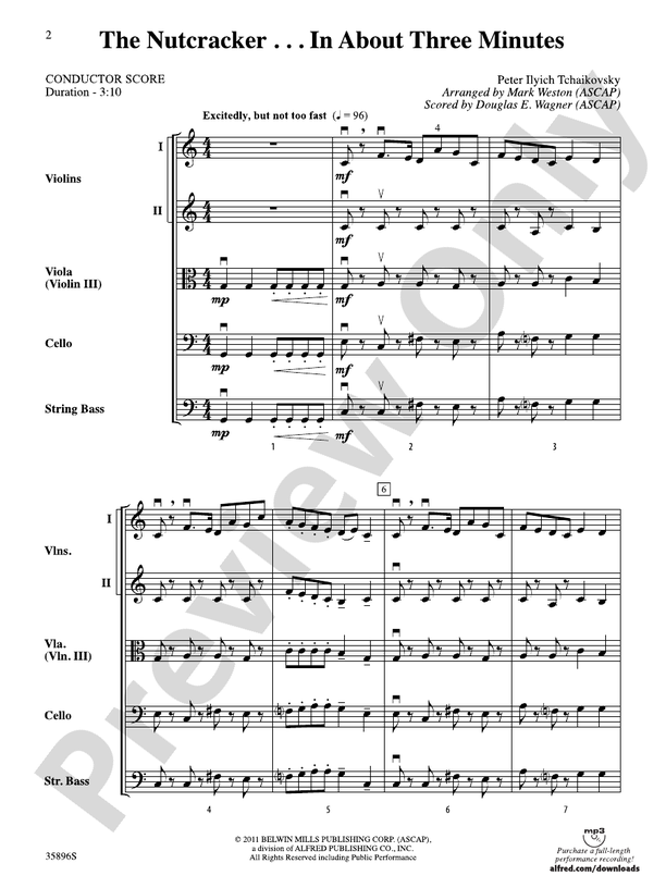 The Nutcracker ... In About Three Minutes – String Orchestra Conductor Score & Parts (Digital Download)