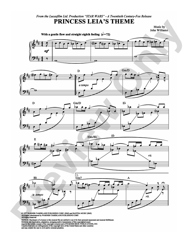 Princess Leia's Theme - DSM-PS-0000486 - Piano (Digital Download)