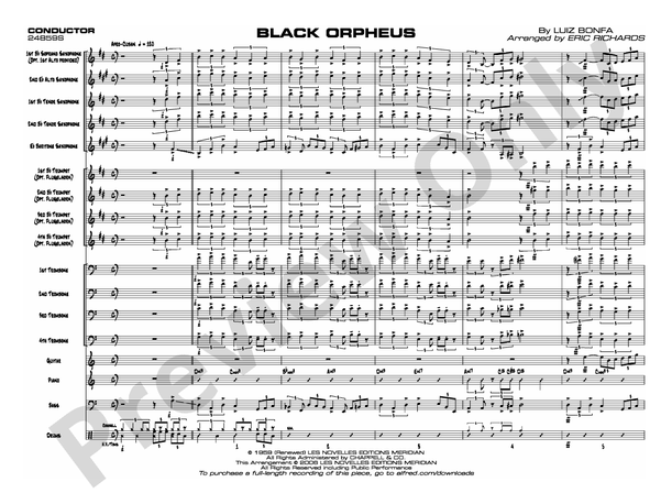 Black Orpheus – Jazz Ensemble Conductor Score & Parts (Digital Download)