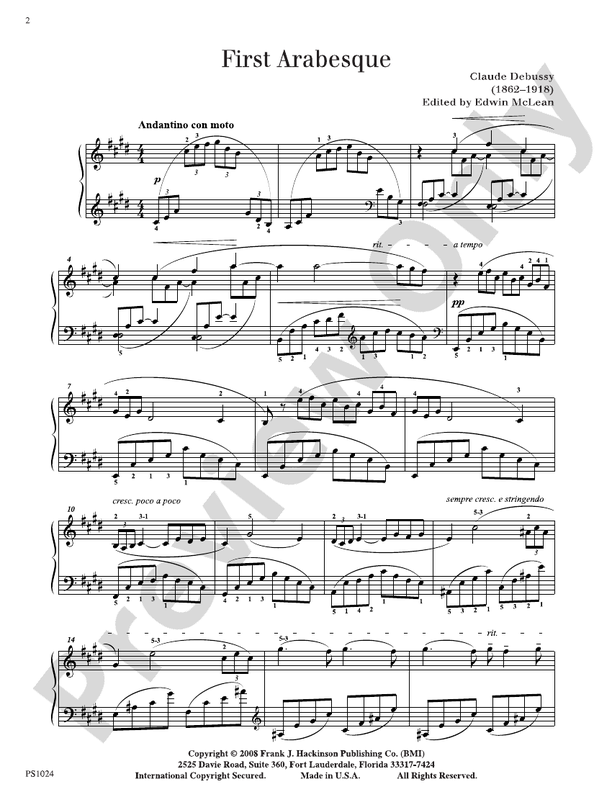 Debussy - First Arabesque - Piano (Digital Download)