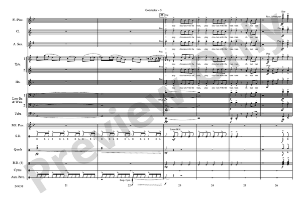 I Play Chicken with the Train – Marching Band Conductor Score & Parts (Digital Download)
