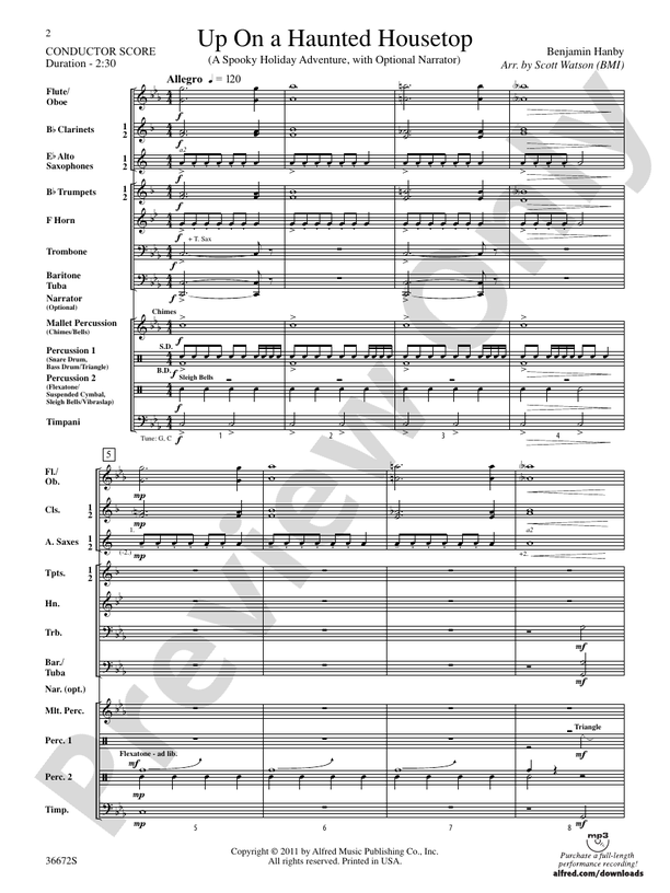 Up on a Haunted Housetop - Concert Band Conductor Score & Parts (Digital Download)