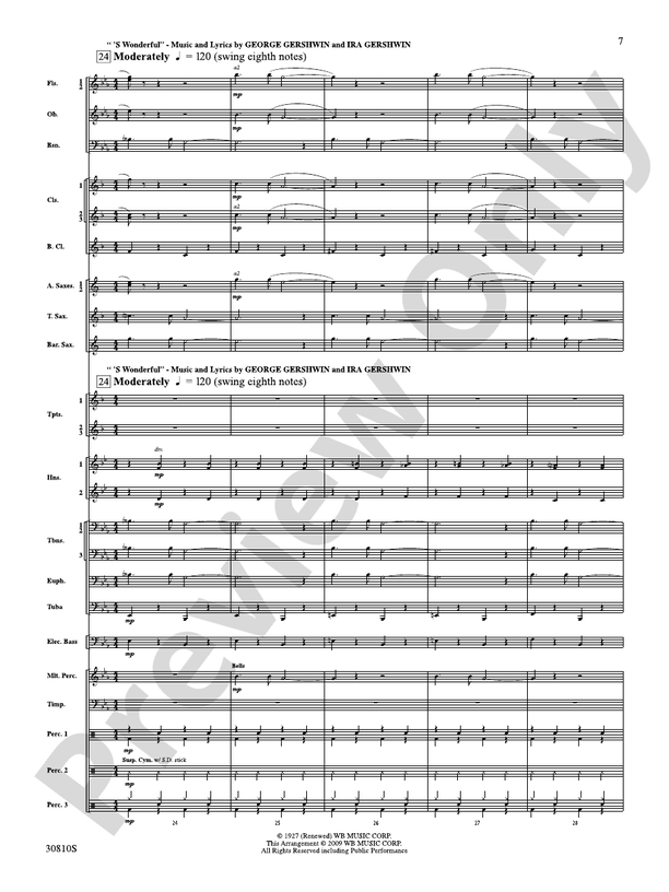 A Tribute to Gershwin - Concert Band Conductor Score & Parts (Digital Download)