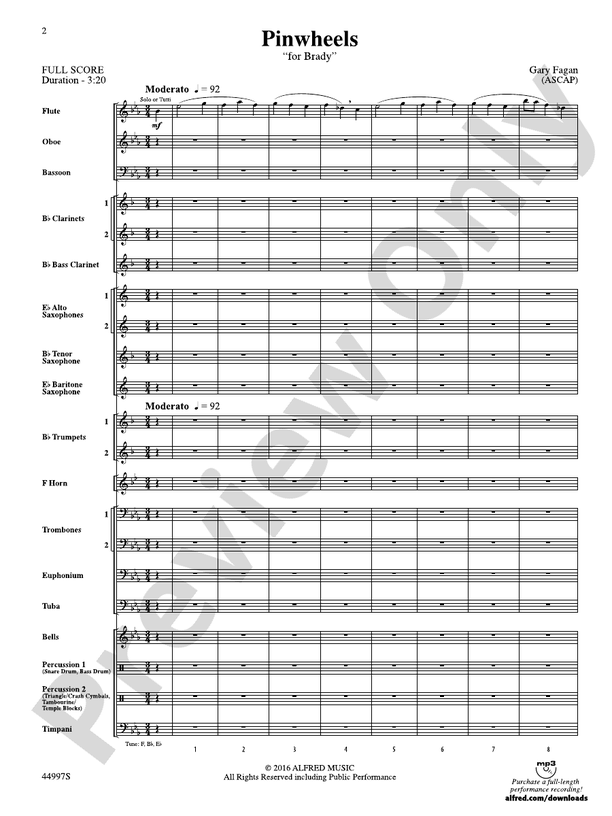 Pinwheels - Concert Band Conductor Score & Parts (Digital Download)