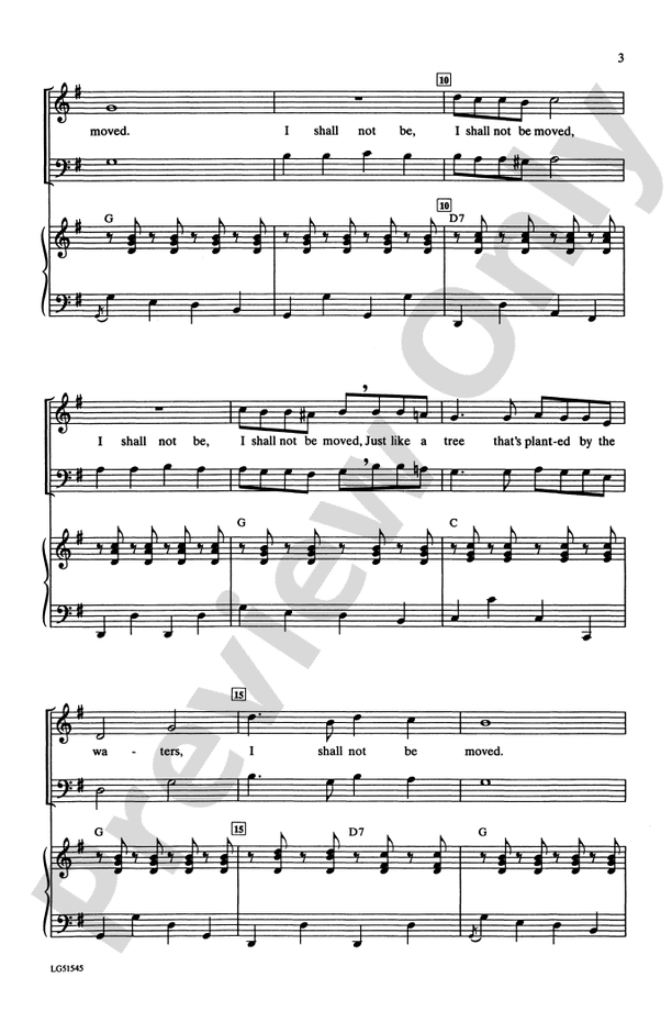 I Shall Not Be Moved – SATB Choral Octavo - Digital Sheet Music Download (Digital Download)