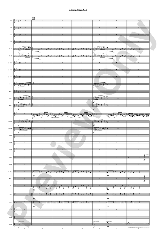 Three World Winds - Concert Band Conductor Score & Parts (Digital Download)