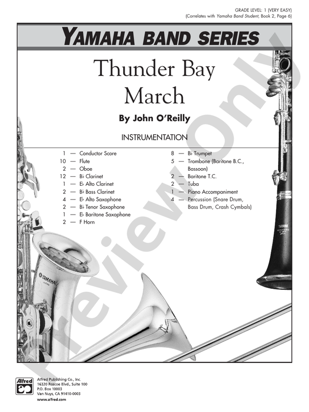 Thunder Bay March - Concert Band Conductor Score & Parts (Digital Download)