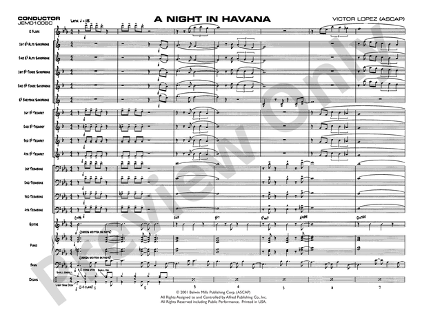 A Night in Havana - Jazz Ensemble Conductor Score & Parts (Digital Download)