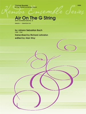 Air On The G String - (from Orchestral Suite No. 3) - Johann Sebastian Bach - Bass Clarinet|Clarinet Richard Johnston Kendor Music Clarinet Quartet Parts