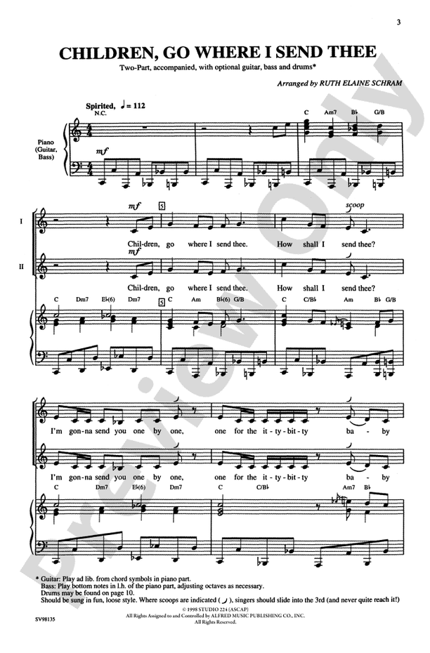 Children, Go Where I Send Thee – 2-Part Choral Octavo (Digital Download)