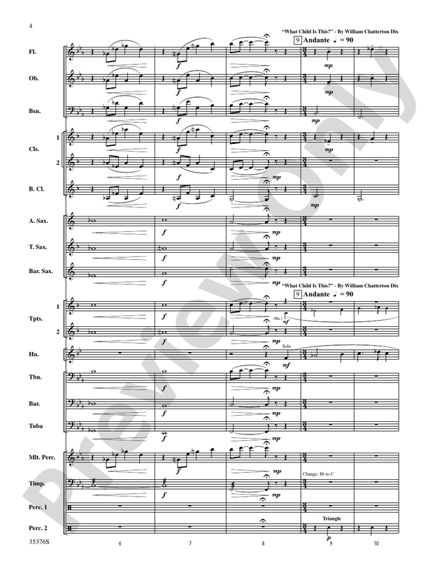 Two Famous Carols - Concert Band Conductor Score & Parts (Digital Download)