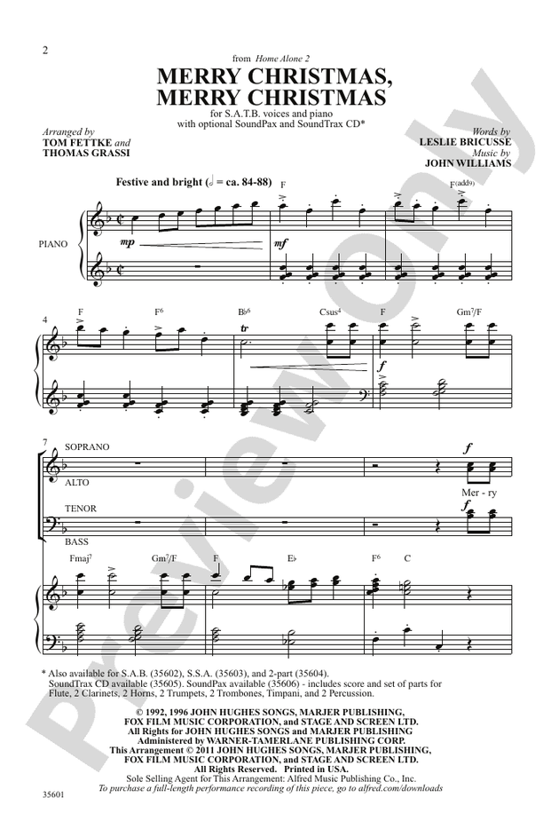 Merry Christmas, Merry Christmas (from Home Alone 2) – SATB Choral Octavo (Digital Download)