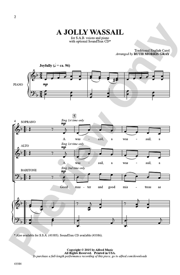 A Jolly Wassail - SAB Choral Octavo (Digital Download)