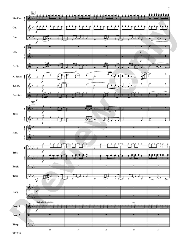 Santa's Journey (Bringing "Joy to the World") - Concert Band Conductor Score & Parts (Digital Download)