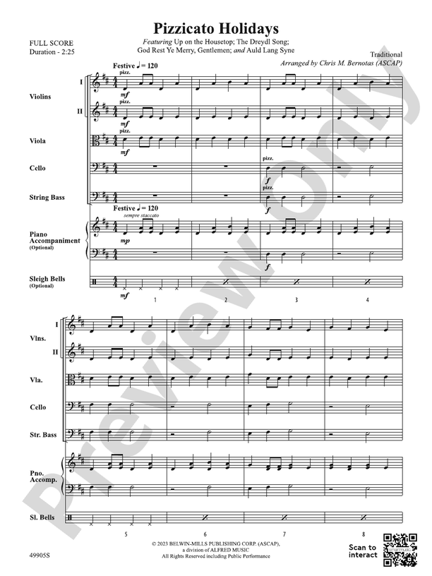 Pizzicato Holidays - String Orchestra Conductor Score & Parts (Digital Download)