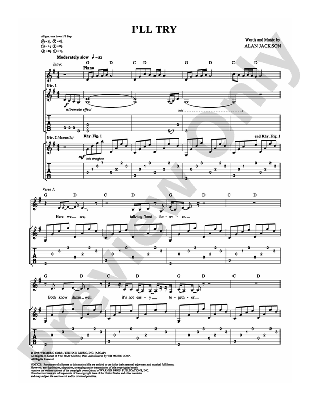 I'll Try - Guitar TAB (Digital Download)