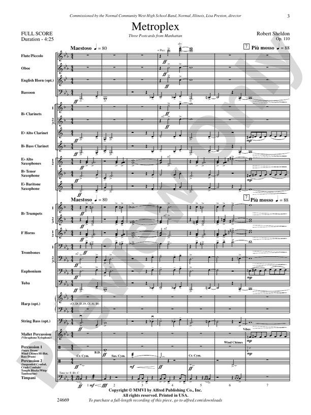 Metroplex: Three Postcards from Manhattan - Concert Band Conductor Score & Parts (Digital Download)