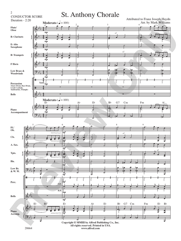 St. Anthony Chorale - Concert Band Conductor Score & Parts (Digital Download)