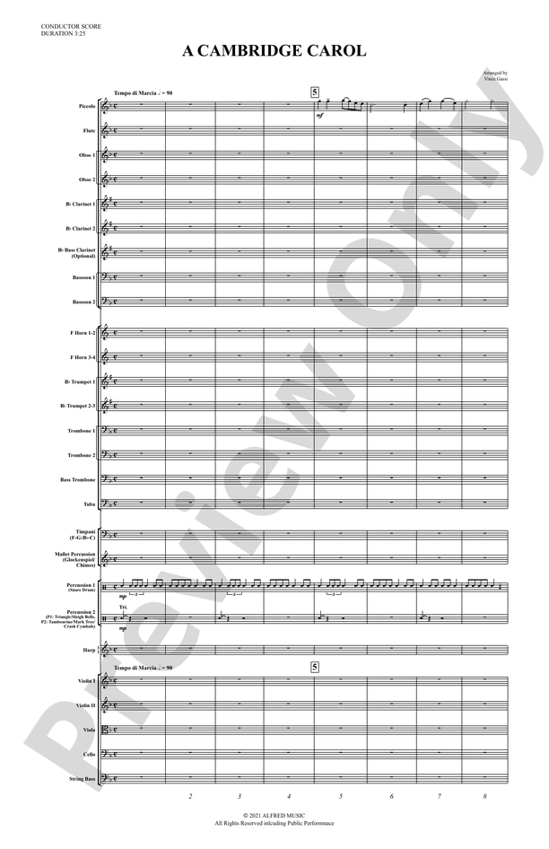 A Cambridge Carol – Full Orchestra Conductor Score & Parts (Digital Download)