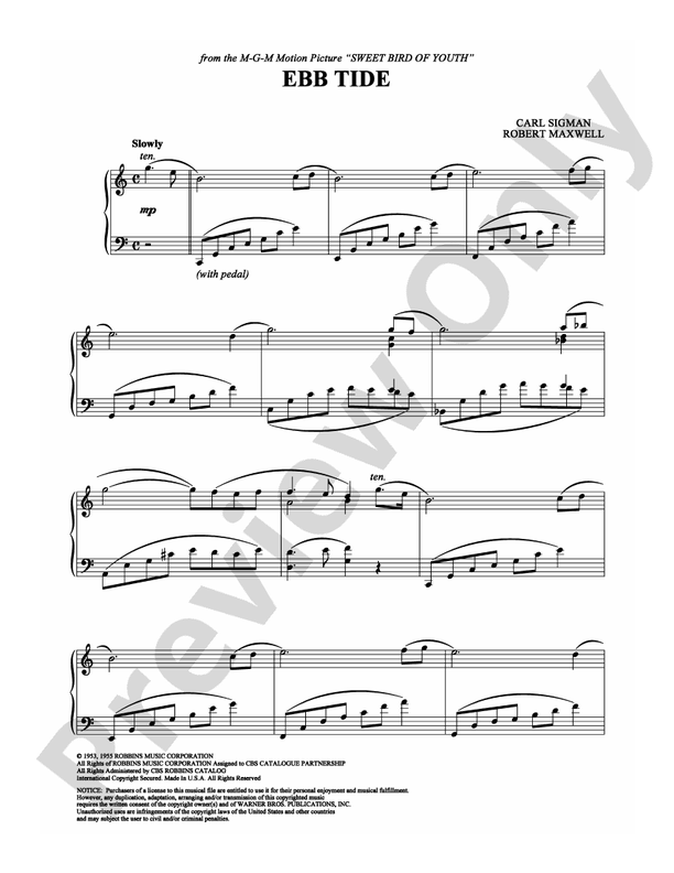 Ebb Tide - Piano (Digital Download)