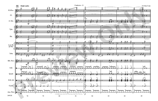 Fiesta Bahia – Marching Band Conductor Score & Parts (Digital Download)