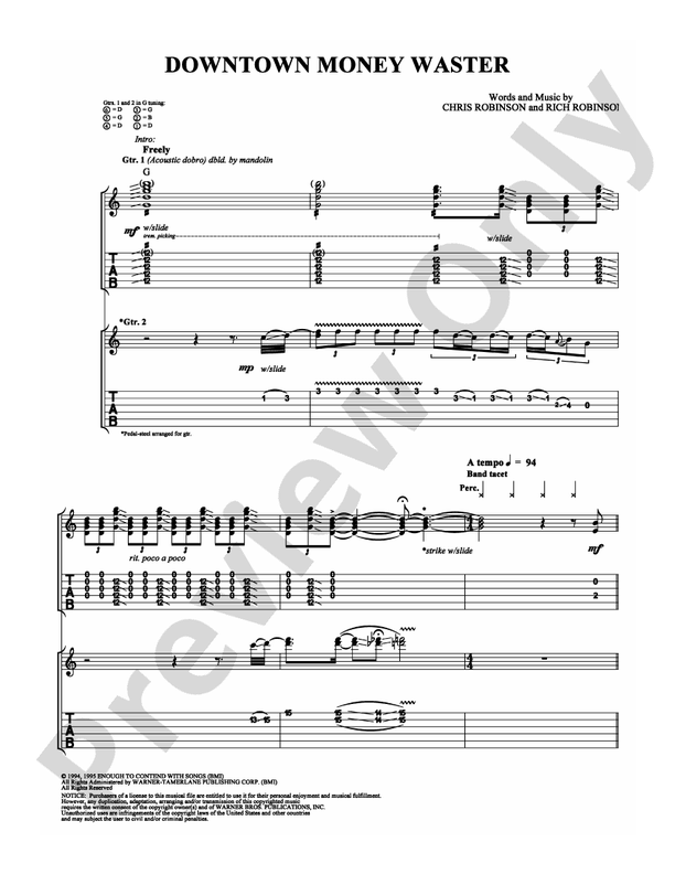 Downtown Money Waster - Guitar TAB (Digital Download)
