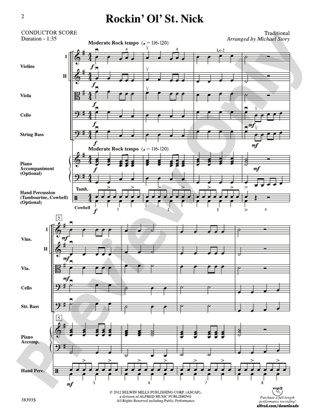 Rockin' Ol' St. Nick – String Orchestra Conductor Score & Parts (Digital Download)
