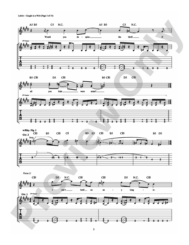 Caught in a Web - Guitar TAB (Digital Download)