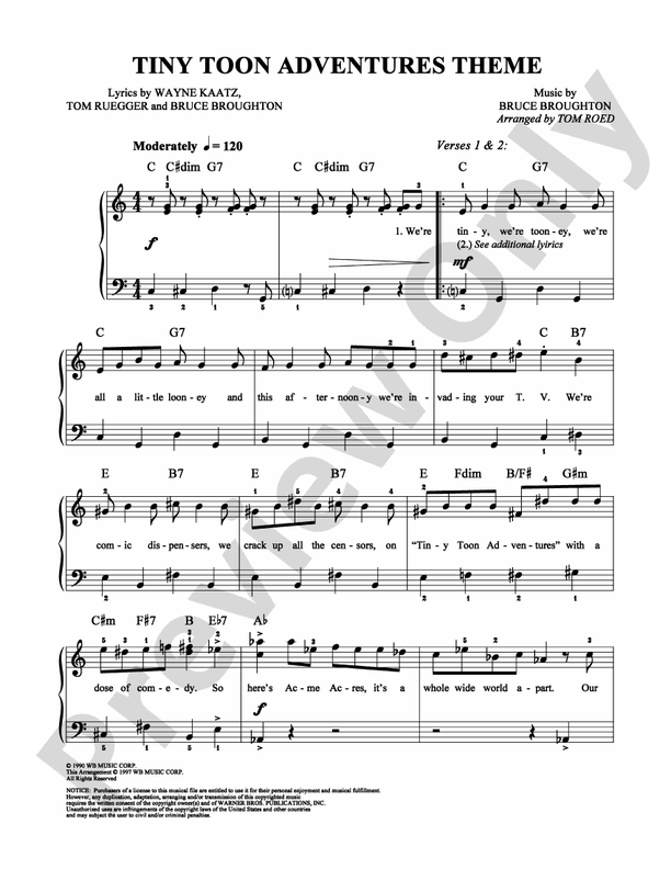 Tiny Toon Adventures Theme - DSM-PS-0002812 - Easy Piano (Digital Download)