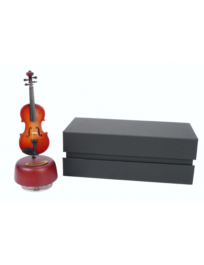 Wooden Violin Miniature on Music Box