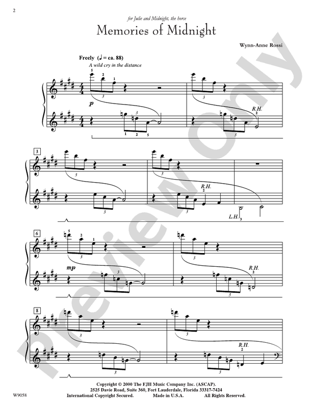 Memories of Midnight - Piano (Digital Download)