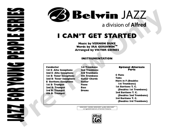 I Can't Get Started - Jazz Ensemble Conductor Score & Parts (Digital Download)